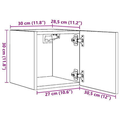 Tv-wandmeubel 30,5x30x30 cm gerookt eikenkleurig