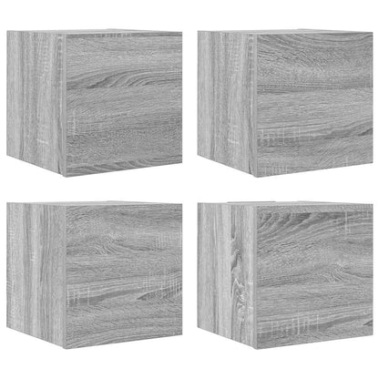 Tv-wandmeubelen 4 st 30,5x30x30 cm grijs sonoma eikenkleurig