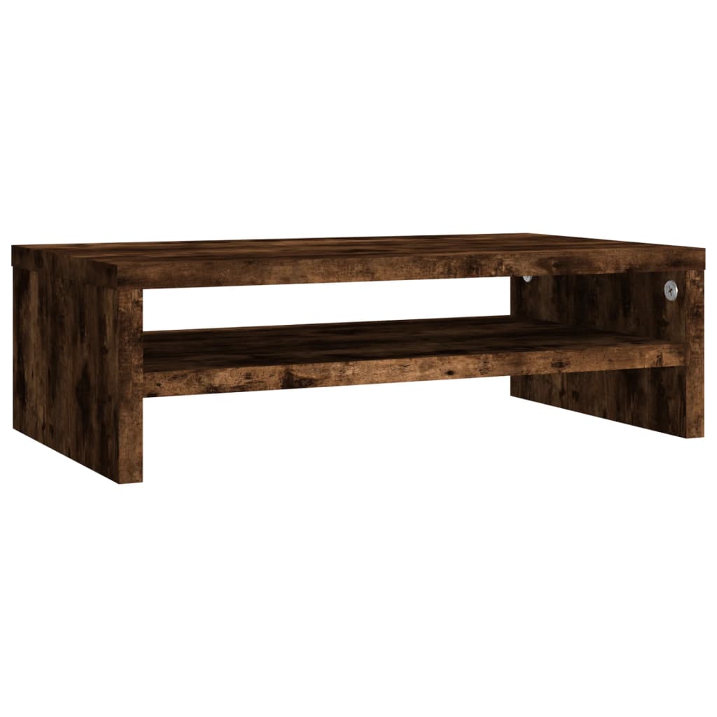 Monitorstandaard 42x24x13 cm bewerkt hout gerookt eikenkleurig