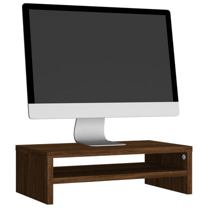 Monitorstandaard 42x24x13 cm bewerkt hout bruin eikenkleur