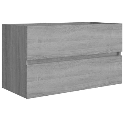 Wastafelkast 80x38,5x45 cm bewerkt hout grijs sonoma eikenkleur