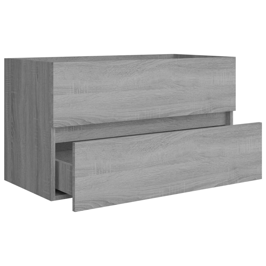 Wastafelkast 80x38,5x45 cm bewerkt hout grijs sonoma eikenkleur