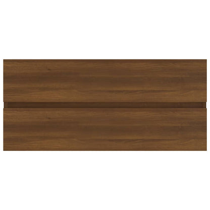 Wastafelkast 100x38,5x45 cm bewerkt hout bruin eikenkleur