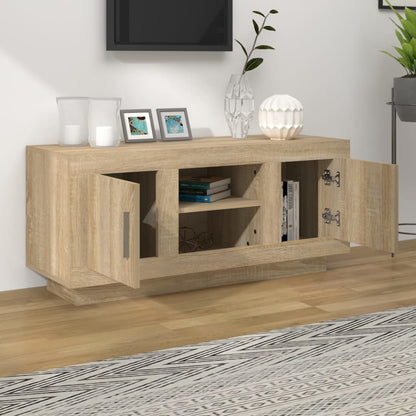 Tv-meubel 102x35x45 cm bewerkt hout sonoma eikenkleurig