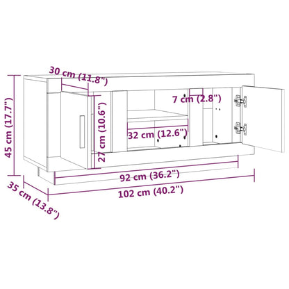 Tv-meubel 102x35x45 cm bewerkt hout sonoma eikenkleurig