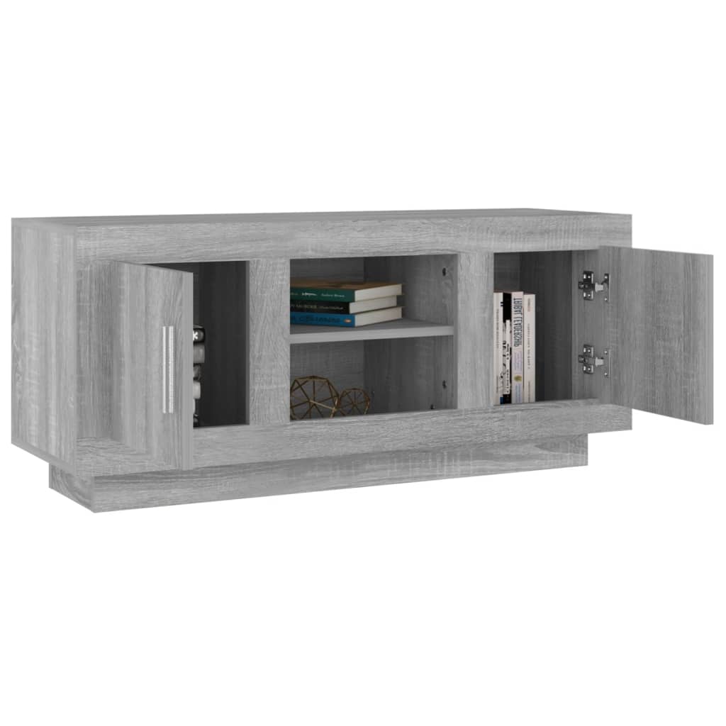 Tv-meubel 102x35x45 cm bewerkt hout grijs sonoma eikenkleurig