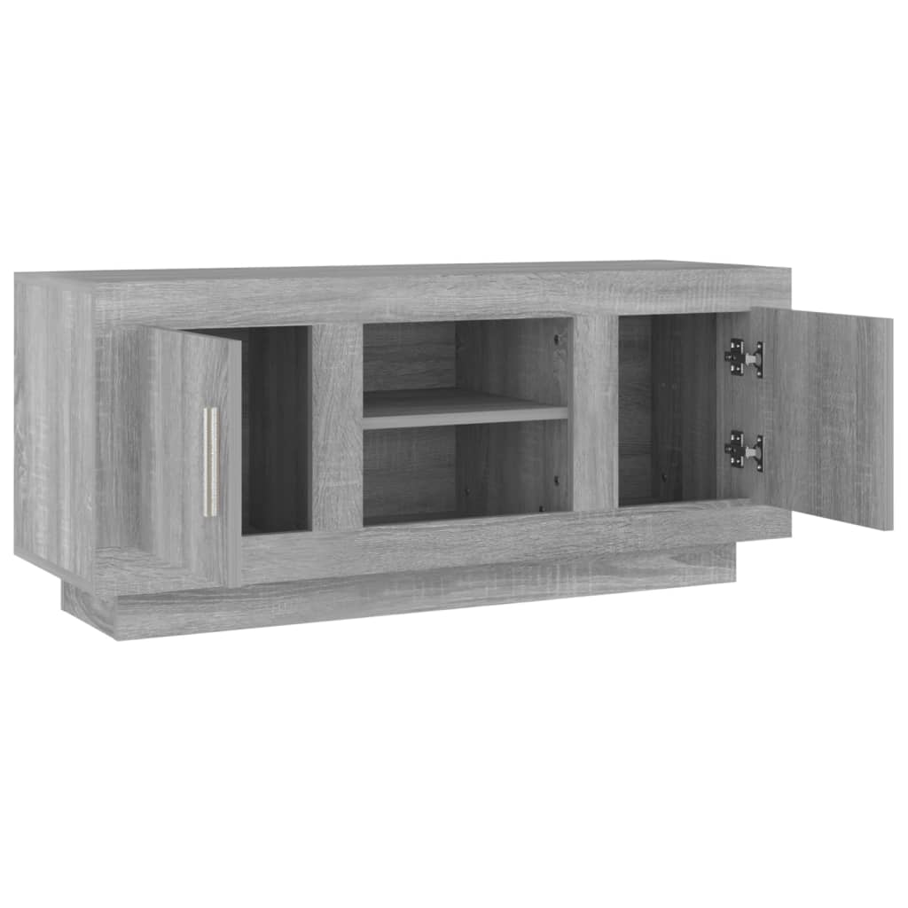 Tv-meubel 102x35x45 cm bewerkt hout grijs sonoma eikenkleurig