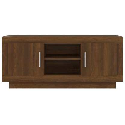 Tv-meubel 102x35x45 cm bewerkt hout bruin eikenkleur