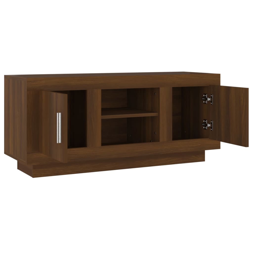 Tv-meubel 102x35x45 cm bewerkt hout bruin eikenkleur