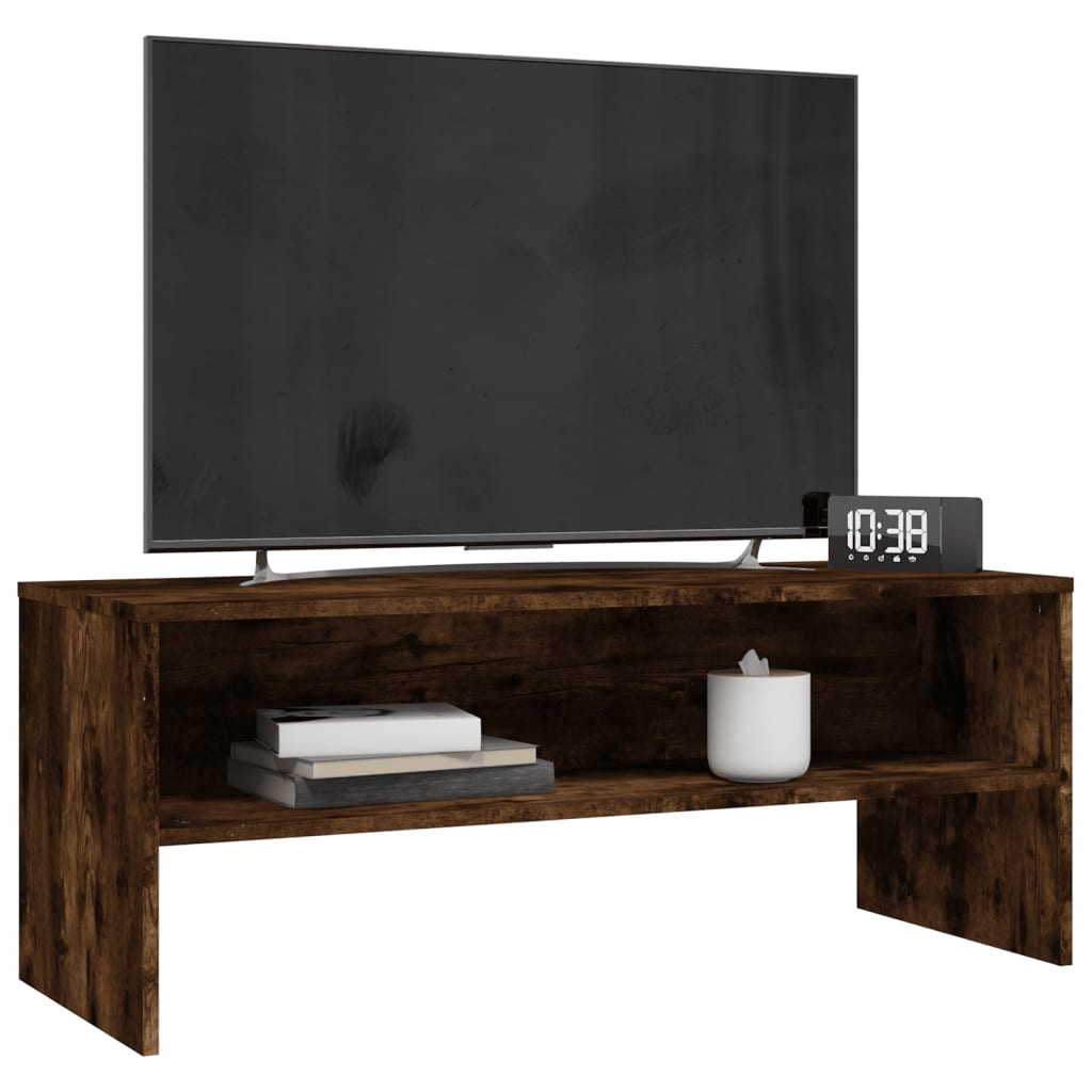 Tv-meubel 100x40x40 cm bewerkt hout gerookt eikenkleurig