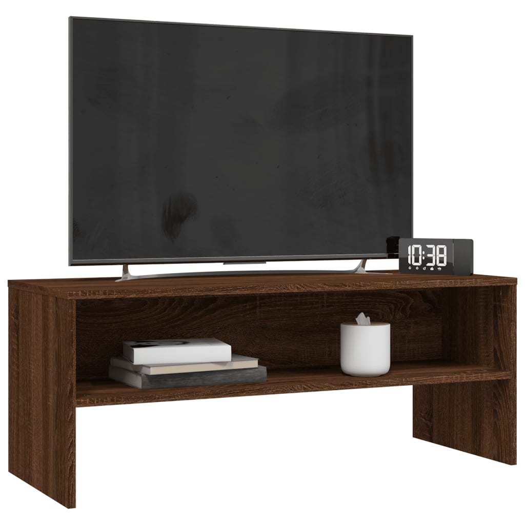 Tv-meubel 100x40x40 cm bewerkt hout bruin eikenkleur