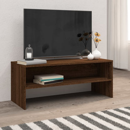 Tv-meubel 100x40x40 cm bewerkt hout bruin eikenkleur