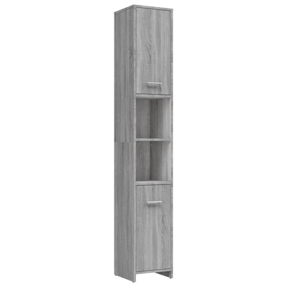 Badkamerkast 30x30x183,5 cm bewerkt hout grijs sonoma eiken