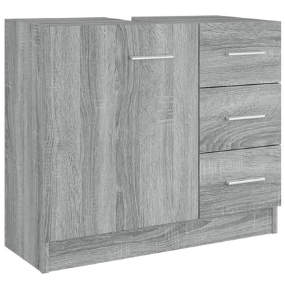 Wastafelkast 63x30x54 cm bewerkt hout grijs sonoma eikenkleurig