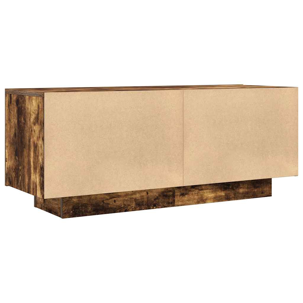 Tv-meubel 100x35x40 cm bewerkt hout gerookt eikenkleurig