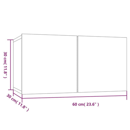 Tv-hangmeubel 60x30x30 cm bewerkt hout grijs sonoma eikenkleur