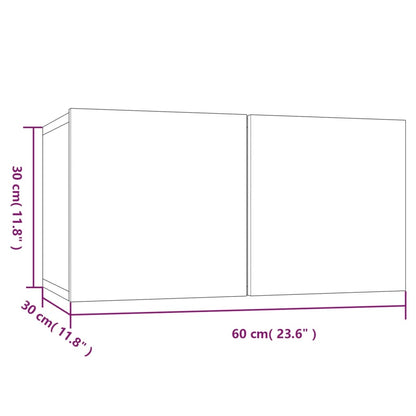 Tv-hangmeubel 60x30x30 cm bewerkt hout bruin eikenkleur