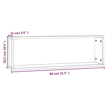 Wandschappen kubus 4 st 80x15x26,5 cm bewerkt hout grijs sonoma