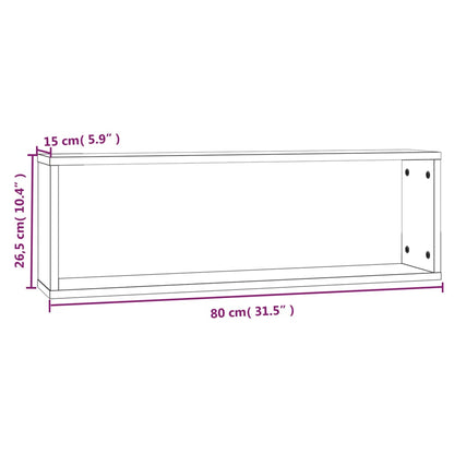 Wandschappen kubus 4 st 80x15x26,5 cm hout bruin eikenkleur