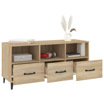 Tv-meubel 102x35x50 cm bewerkt hout sonoma eikenkleurig