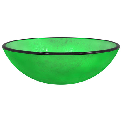 Wasbak 42x14 cm gehard glas groen