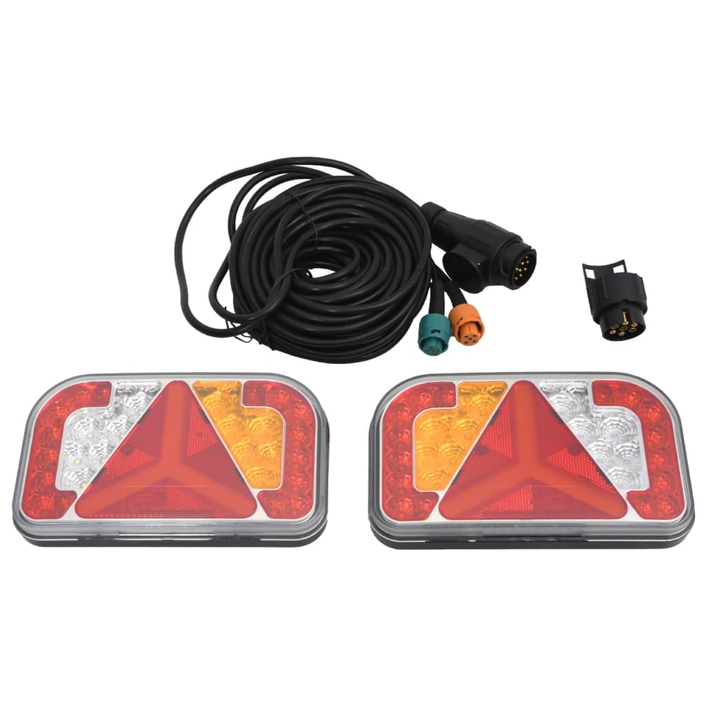 Aanhangerlampen 2 st LED-lamp 12 V 24x5x14,5 cm rood