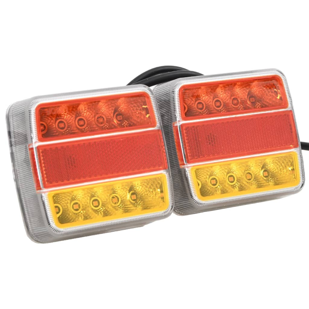 Aanhangerlampen 2 st LED-lamp 12 V 10,5x7,5x10 cm rood