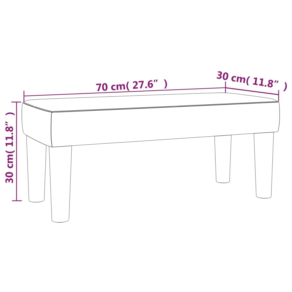 Bankje 70x30x30 cm stof zwart