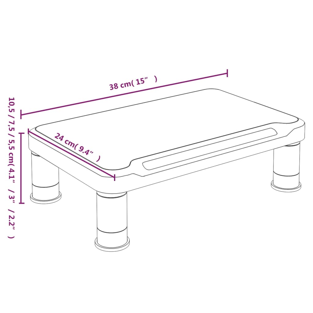 Monitorstandaard 38x24x10,5 cm zwart