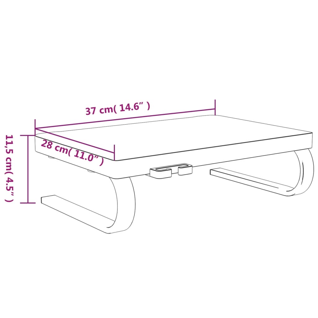 Monitorstandaard 37x28x11,5 cm zwart