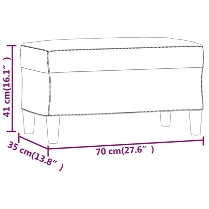 Bankje 70x35x41 cm stof crèmekleurig