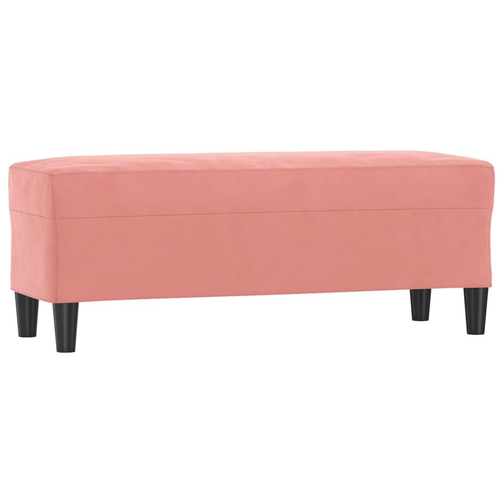 Bankje 100x35x41 cm fluweel roze