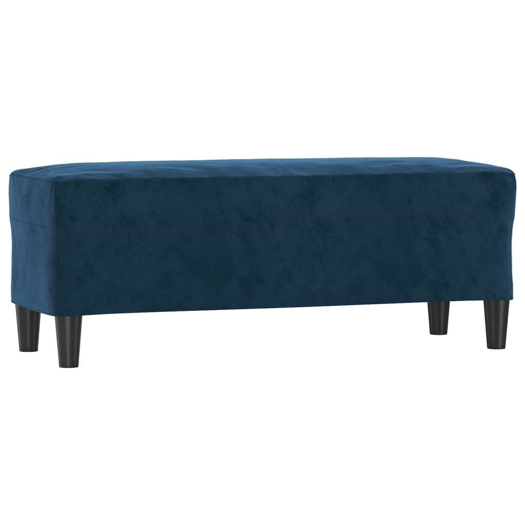 Bankje 100x35x41 cm fluweel blauw