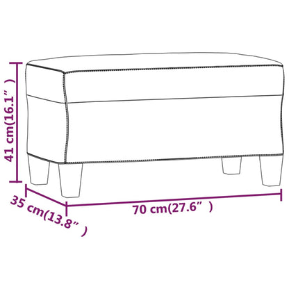 Bankje 70x35x41 cm kunstleer grijs