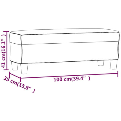 Bankje 100x35x41 cm kunstleer bruin