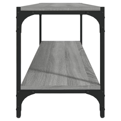 Tv-meubel 100x33x41 cm bewerkt hout en staal grijs sonoma eiken