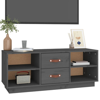 Tv-meubel 100x34x40 cm massief grenenhout grijs