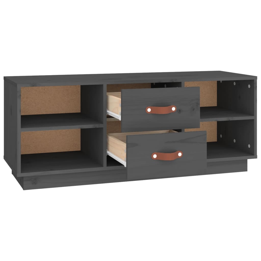 Tv-meubel 100x34x40 cm massief grenenhout grijs