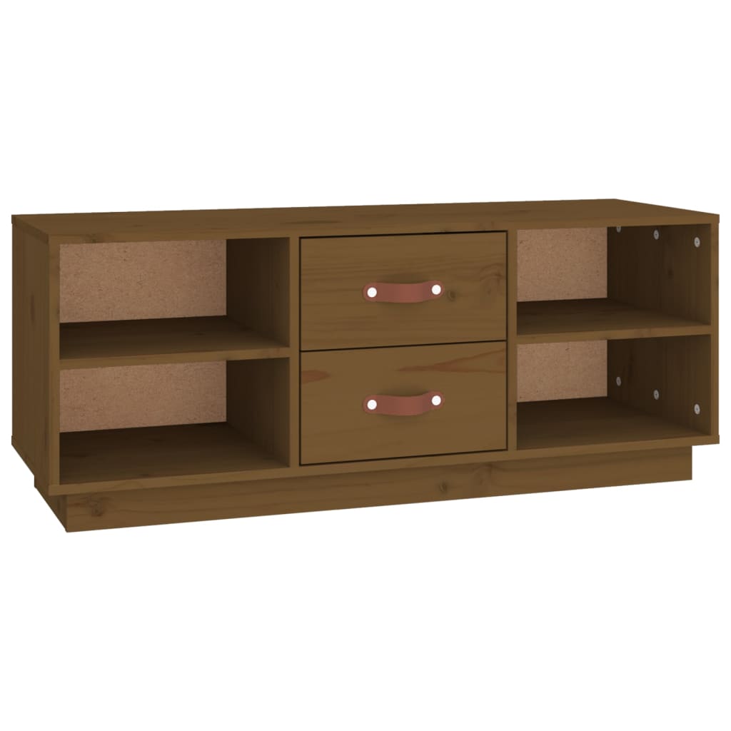 Tv-meubel 100x34x40 cm massief grenenhout honingbruin