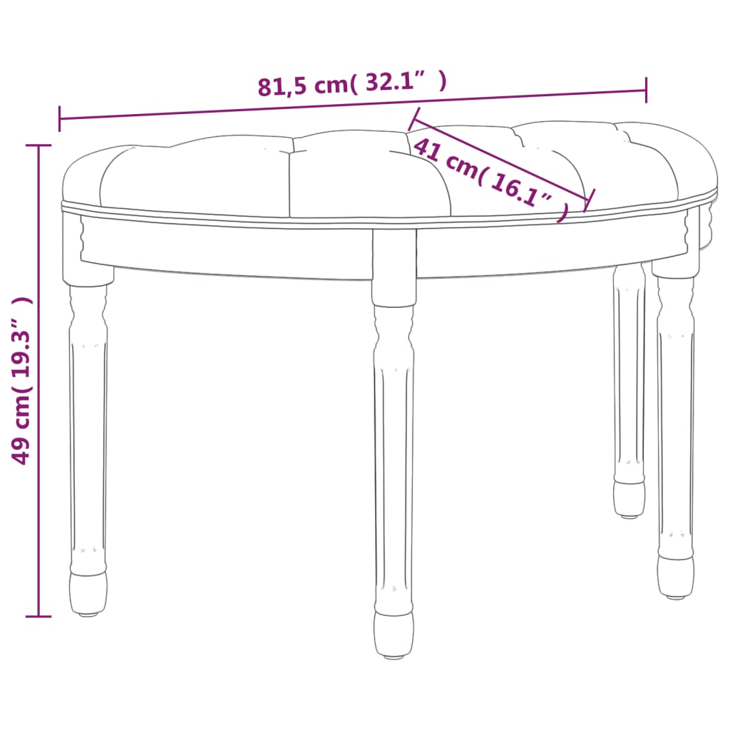 Bankje 81,5x41x49 cm stof donkergrijs