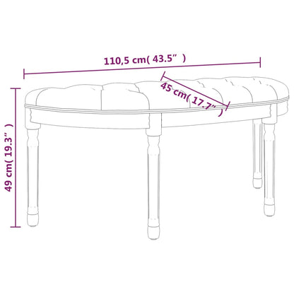 Bankje 110,5x45x49 cm fluweel donkergrijs