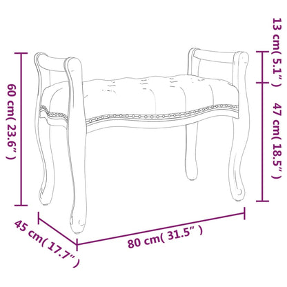 Bankje 80x45x60 cm fluweel donkergrijs