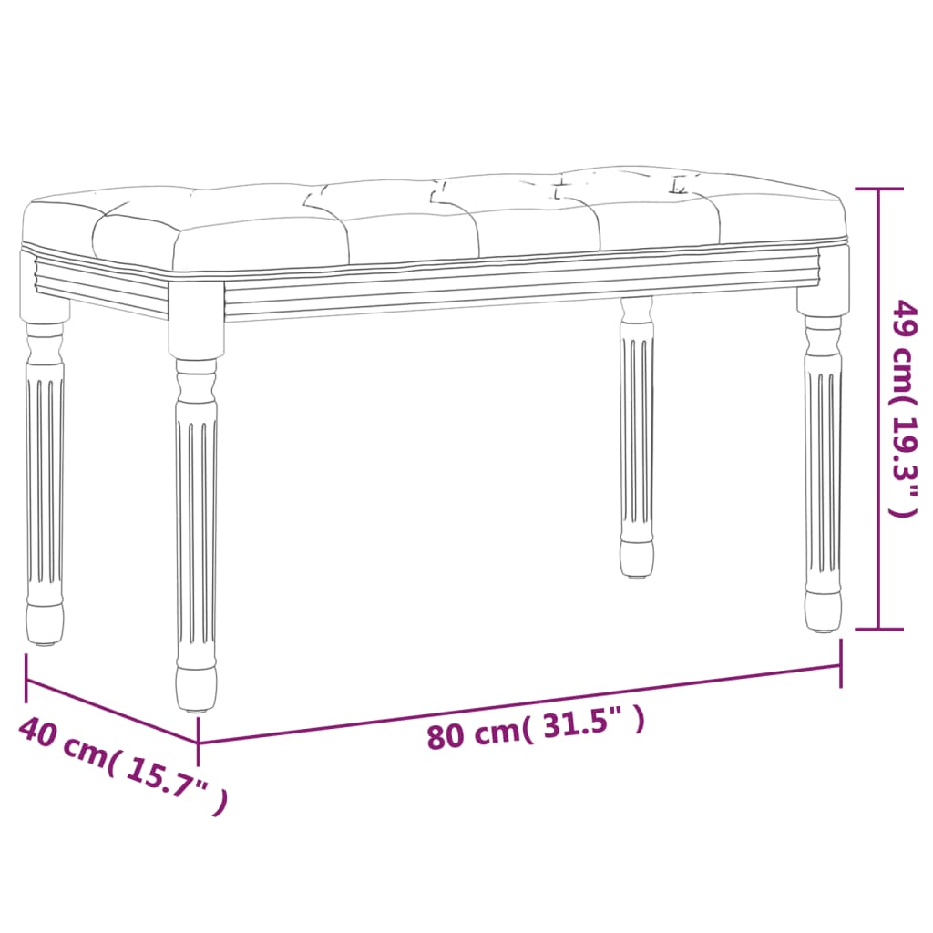 Bankje 80x40x49 cm stof donkergrijs