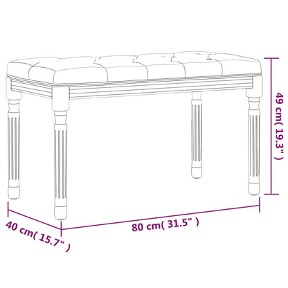 Bankje 80x40x49 cm stof donkergrijs