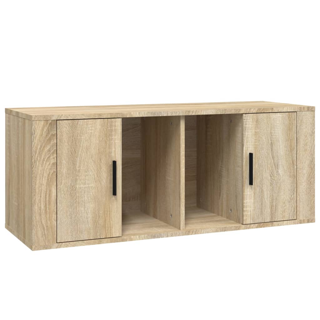 Tv-meubel 100x35x40 cm bewerkt hout sonoma eikenkleurig