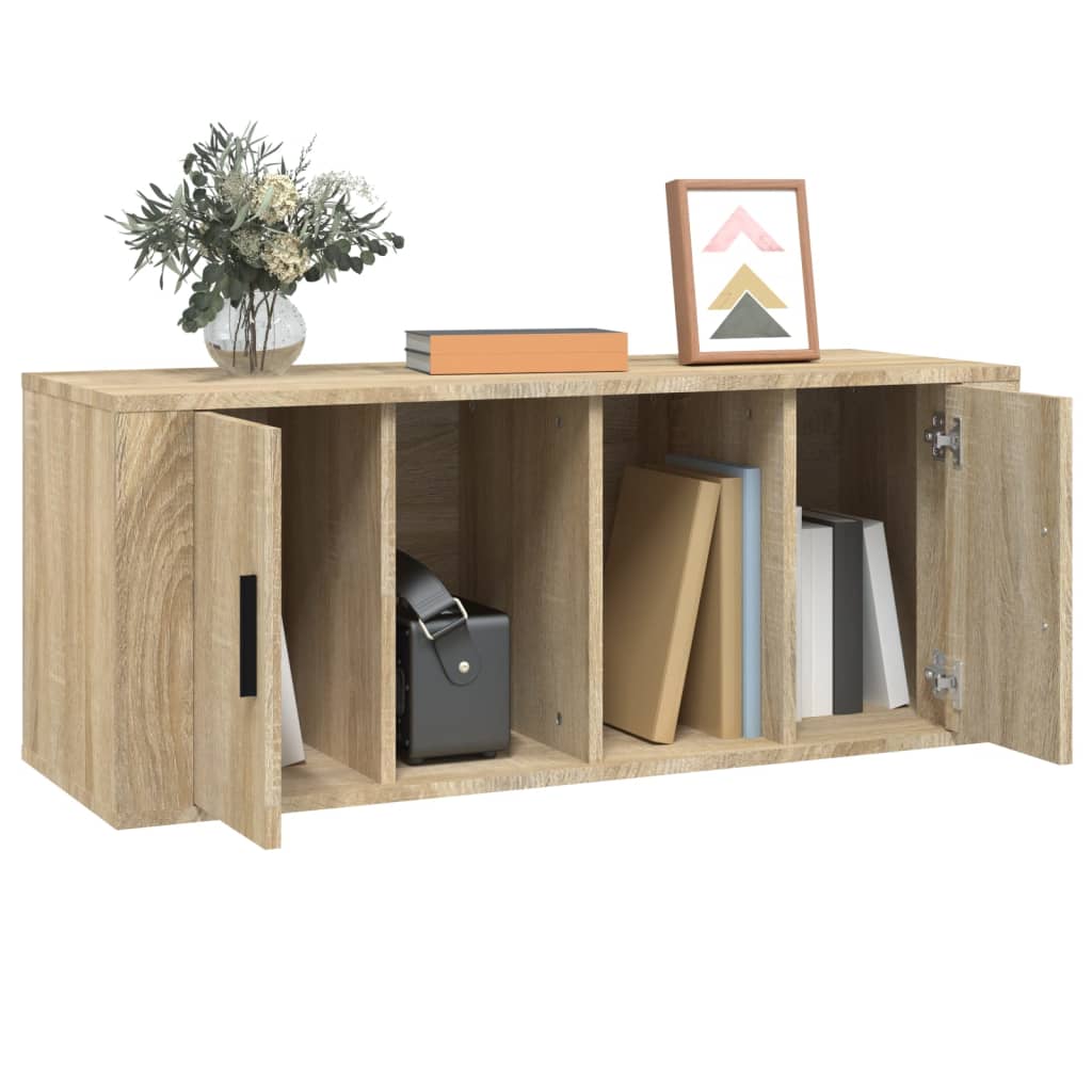 Tv-meubel 100x35x40 cm bewerkt hout sonoma eikenkleurig