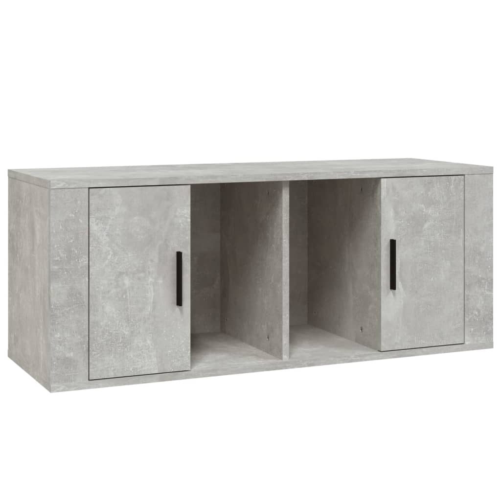 Tv-meubel 100x35x40 cm bewerkt hout betongrijs