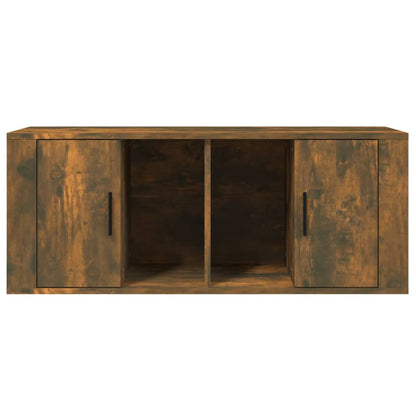 Tv-meubel 100x35x40 cm bewerkt hout gerookt eikenkleurig