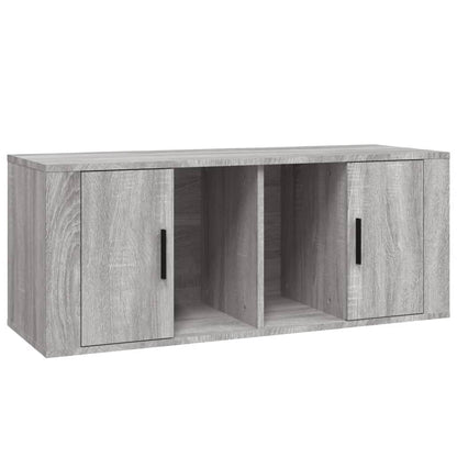 Tv-meubel 100x35x40 cm bewerkt hout grijs sonoma eikenkleurig