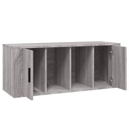 Tv-meubel 100x35x40 cm bewerkt hout grijs sonoma eikenkleurig